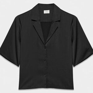 Aritzia Wilfred Beso Shirt | SATIN BLACK | Size L
